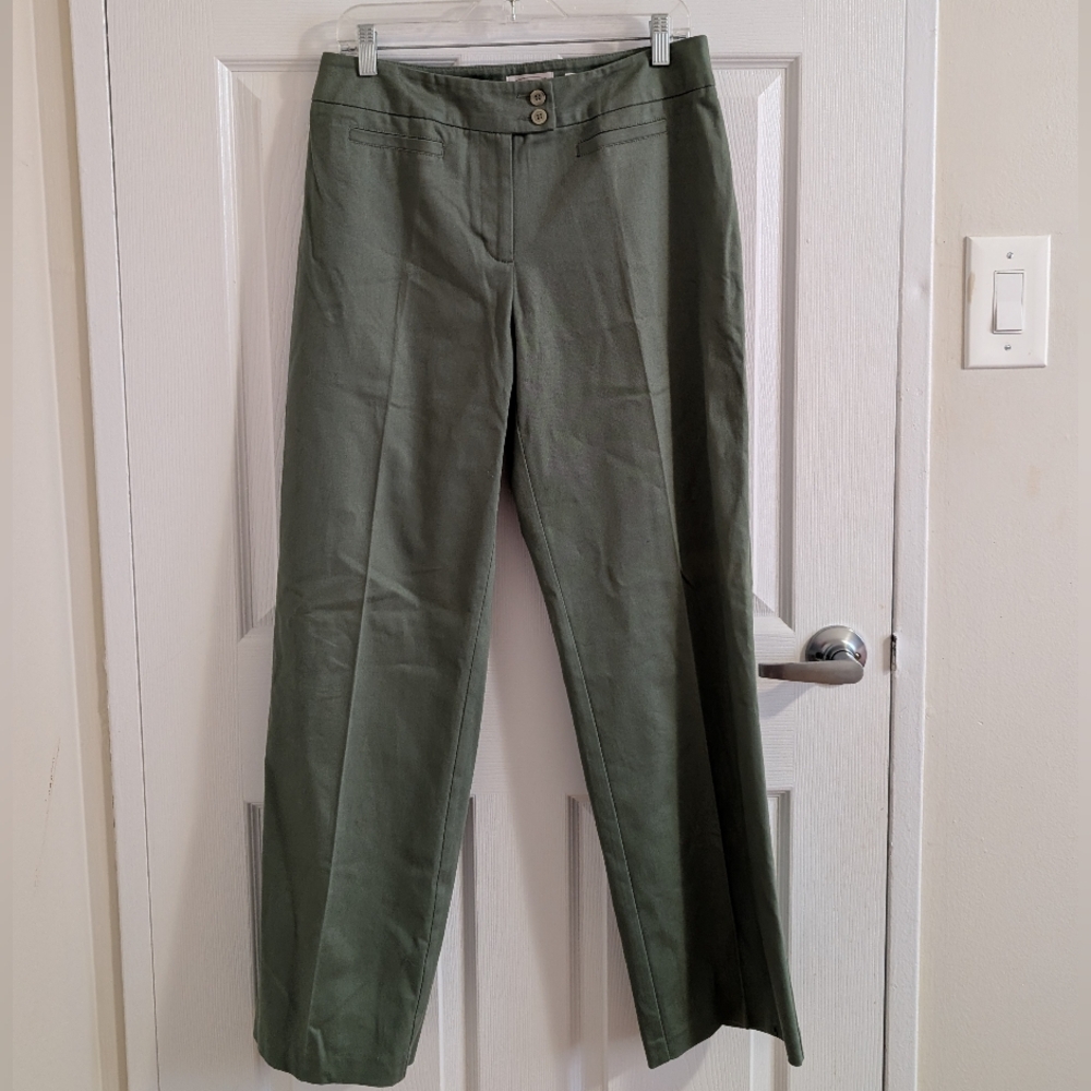 NWOT Northern Reelections Modern 98% Cotton  Pants Leaf/ green Wide Leg - 10